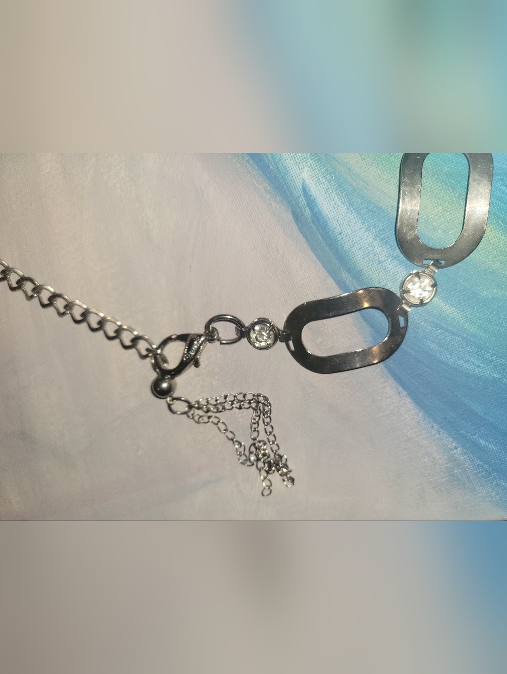 Silver Tone Rhinestone Chain Waist Belt - Picture 4 of 6